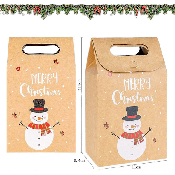 Xmas Goodies Godteposer, Medium og Små Gaver, Livlige Farger og Unike Design, Miljøvennlig og Holdbar Kraftkartong For Resirkulerbar Gjenbruk