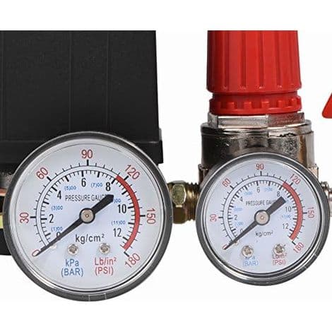 3000L/min 0.05-1.2Mpa Liten Luftkompressor Tryckströmbrytare Kontroll med Säkerhetsventil och Tryckregulator Mätare