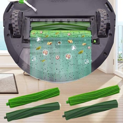 Udskiftningsbørstesæt tilbehør til iRobot I-, E- og J-serien, tilbehørsbørster til Roomba i7, i7+, i3, i3+, i4, i4+.