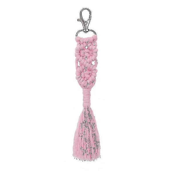 Kvaster Nøgleringe Til Kvinder Nøgleholder Nøglering Macrame Taske Charm Bilophæng