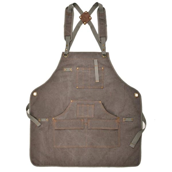 Waxed Canvas Work Apron with 9 Pockets, Adjustable Strap for Unis