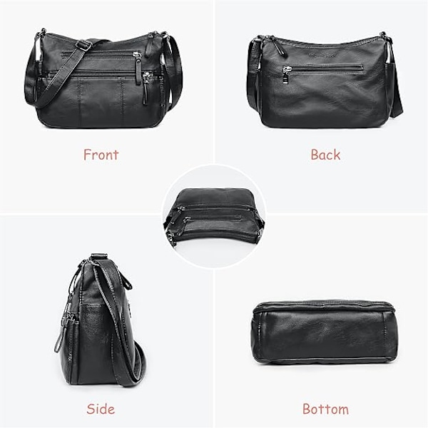 Damehåndtasker Dameskuldertasker Bløde PU læder håndtasker Crossbody tasker Multilomme håndtasker Skuldertasker Damehåndtasker Rejsetasker