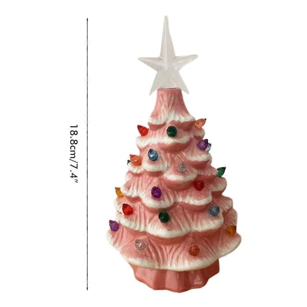 18,8 cm Belyst Keramisk Juletræ Juleborddekorationer Julelys