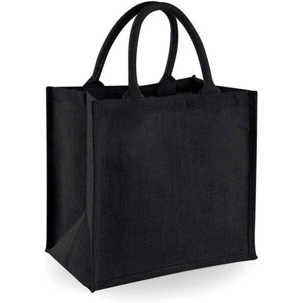 Jute Mini Tote Shopping Bag (14 liter) (Förpackning med Black One Size