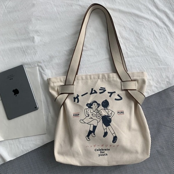 Canvas mulepose Shopping Håndtaske Skuldertaske