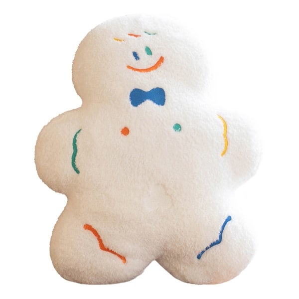 Jul pepparkaksgubbe docka bedårande fashionabel plyschleksak för hemmet Vit