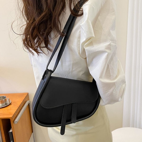 Crossbody-väska i läder, underarmsväska, justerbar axelväska för hundpromenader, gul