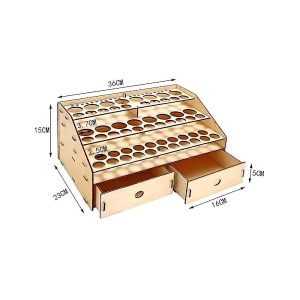 DIY Tre Organizer Maling Flasker Display Børsteholder Stativ Oppbevaringsmodell Verktøy 58 Flasker Pa