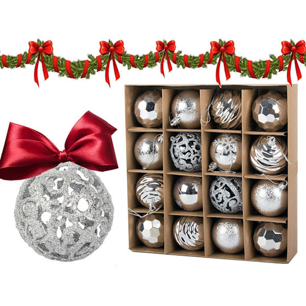16-pack Julkulor - Silver - 6 cm