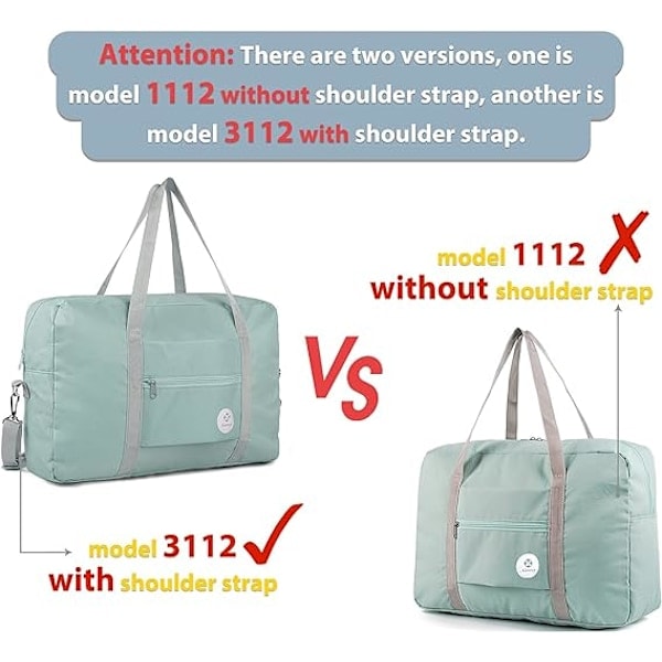 For Spirit Airlines Personlig Artikkel Veske 18x14x8 Sammenleggbar Reiseveske Tote Carry on Bagasje Duffel Overnatting for Kvinner og Menn