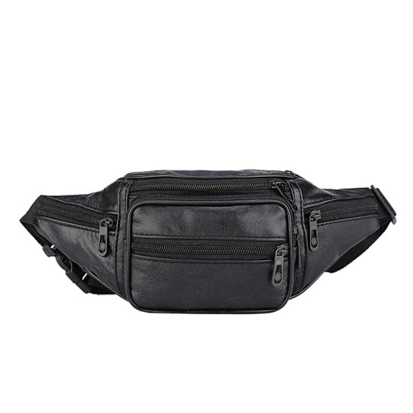 Bæltetaske Fanny Pack Brysttaske i læder-FS2--AD3- sort