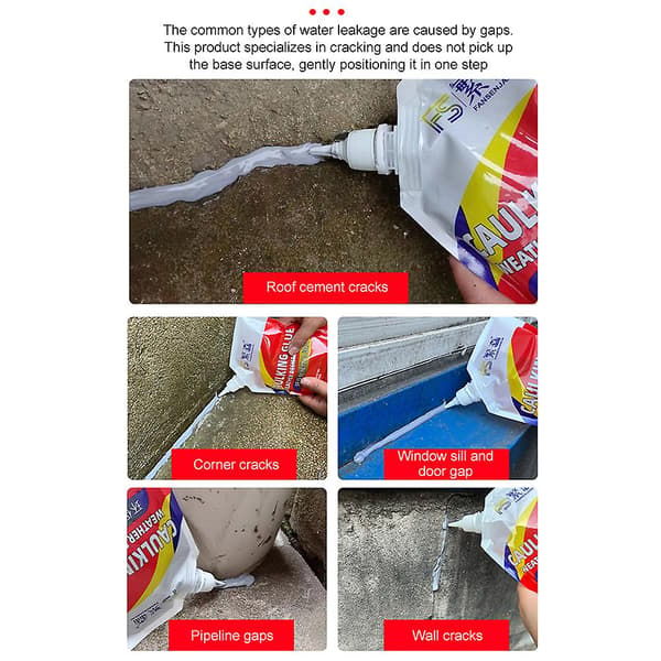 Spackel Cement Sprickor Fyllmedel Multifunktionell Konstruktionstätningsmedel för Trä Tegel 1 Bag