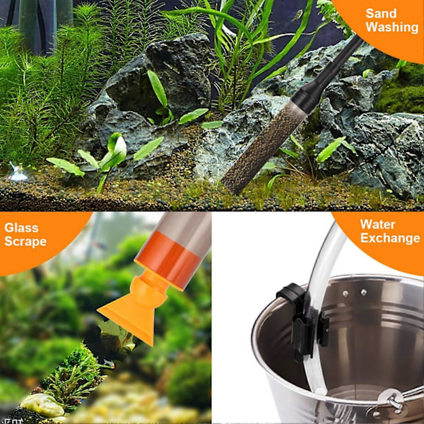Akvarium Grusrengörare Manuell Rengöring Vattenbyte Röd Luftkudde Akvarium Sandrengörare för Akvarium Rengöringsverktyg
