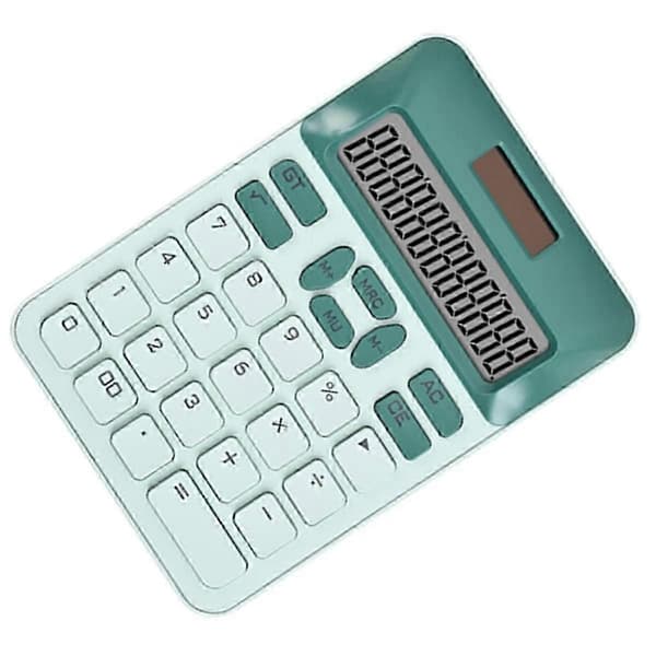 12-siffrig stor LCD-display-kalkylator Standardfunktionskalkylator med solenergi &