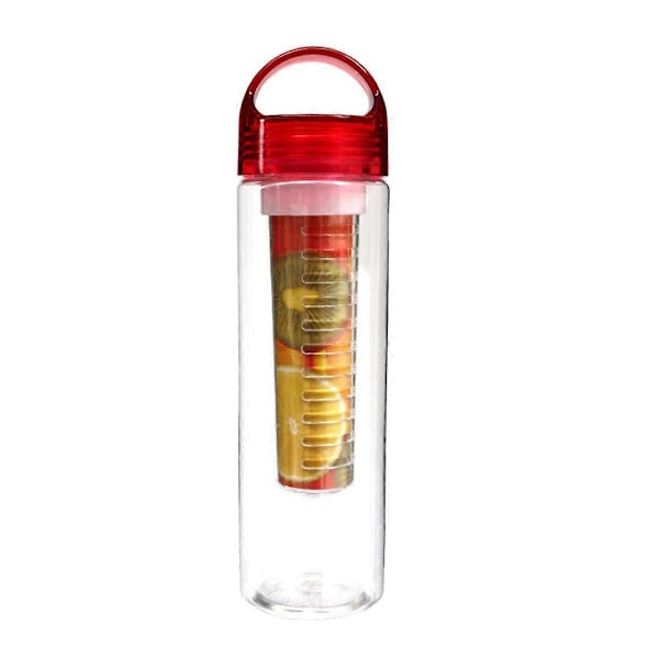 800 ml Plast Fruktinfusionsflaska Juice Infuser Infuserande Vattenflaskor Utomhussporter (Röd)