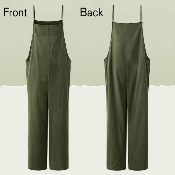 sele jumpsuit ren färg vida byxor green 5XL