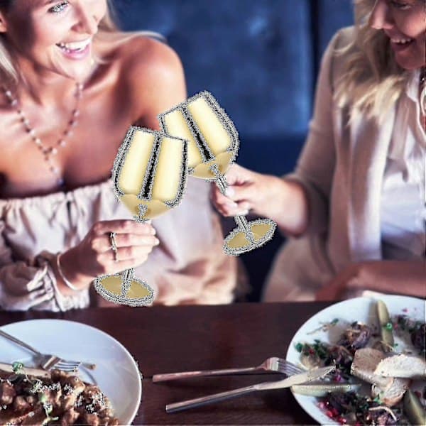 Vinglas i guld, 2 cocktailglas i rustfrit stål