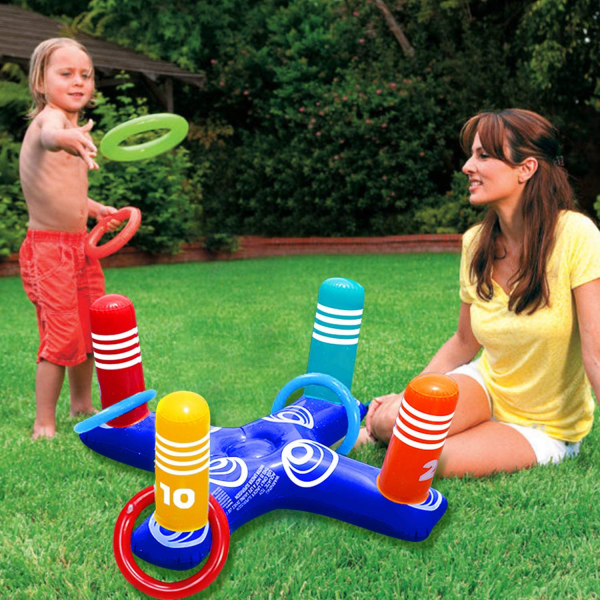 Oppblåsbar Pool Ring Toss Pool Game for Outdoor Multiplayer Water Games Pie