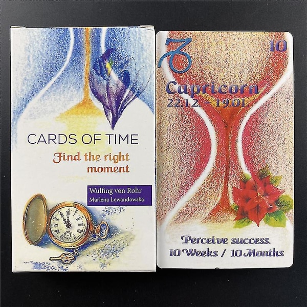 Cards Of Time Oracle Hitta rätt ögonblick Tarotkort Pappershäfte Instruktioner Spanska Engelska Board Deck For Party84st Tt197