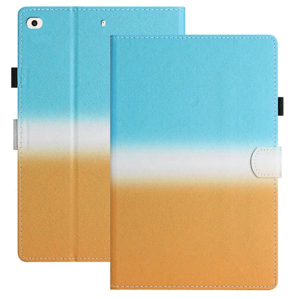 Til iPad Mini Mini 2 mini 3 mini 4 mini (2019) 7,9 tommer Stødsikkert Etui PU Læder Tablet Cover med Kortholder Blå Orange Gradient