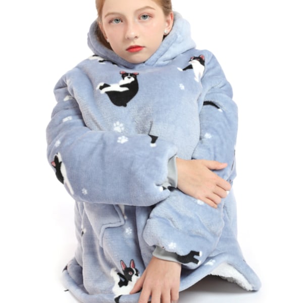 Kid Filt huppari Varm Mjuk Fleece Oversized Bärbar Huva G