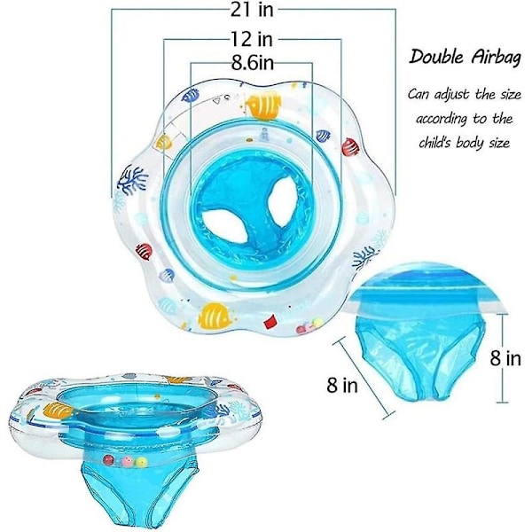 Baby Badring, Uppblåsbar Baby Simring Med Säte För Spädbarn/Småbarn 6-36 Månader, 52Cm