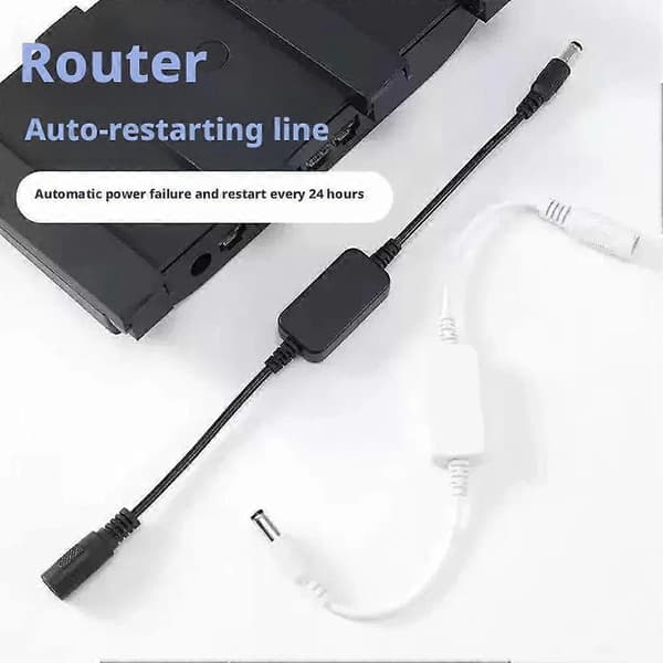 Router Genstartslinje, Strømafbrydelse Nulstil Controller, Optisk Kabelmodem Genstart `UK` black