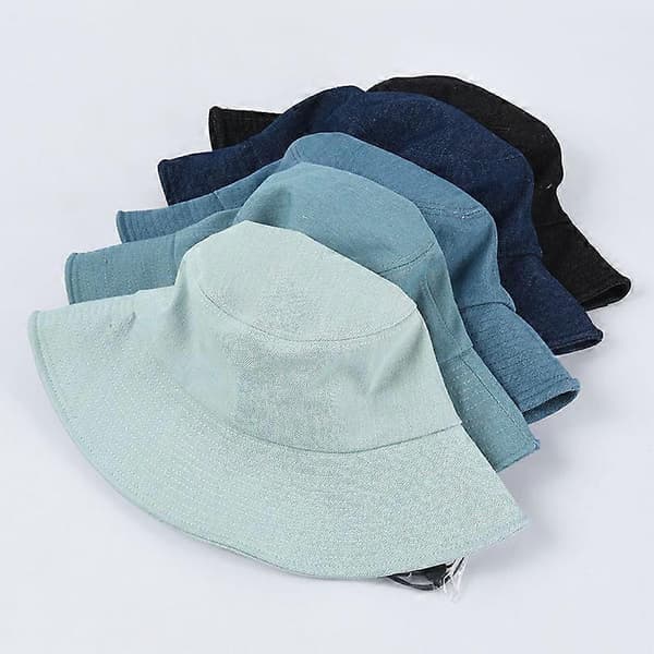 Solhat, Dame Bucket Solhat, Foldbar Udendørs Hurtigtørrende Hat, Vind- og UV-bestandig Hat (Sort)