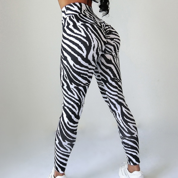 Sexiga kvinder Fitness Leggings Høj midja Zebra Stripes High