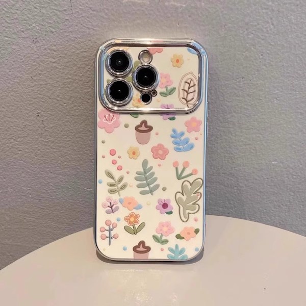Litet fräscht blommönster för Apple mobiltelefonfodral 16promax ny 15promax tecknad iPhone16plus