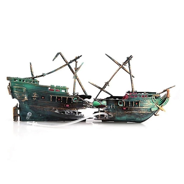 Stor Akvarium Skeppsvrak Dekor Båt Plast Set Resin Skepp Fisk Tank Ornament För Akvarium Dekor A