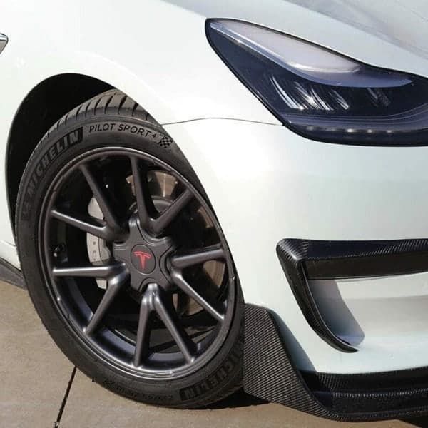 4 stk. matsorte røde Tesla Model 3 hjulkapsler