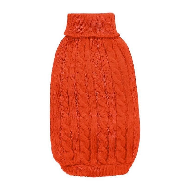 Hund Katt Vinterkläder Stickade Djurkläder För Katt Små Medium Hundar Chihuahua Hiromi Puppy Pet Sweater Pure Dog Sweater Orange M