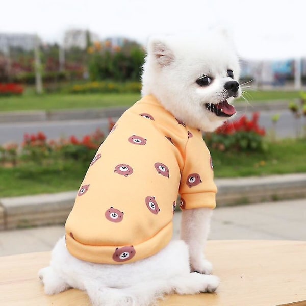 Vinterprint Lille Hunde Hættetrøje Frakke Varmt kæledyrstøj til Chihuahua Shih Tzu Sweatshirt Hvalp Kat Pullover Kostume Kæledyr Tøj Grøn ananas M