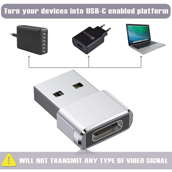 Usb C hun til usb han adapter 2 stk