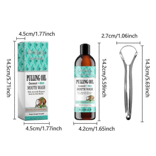 Oil Pulling med kokosolja och pepparmyntsolja för munvård munvatten-100ml
