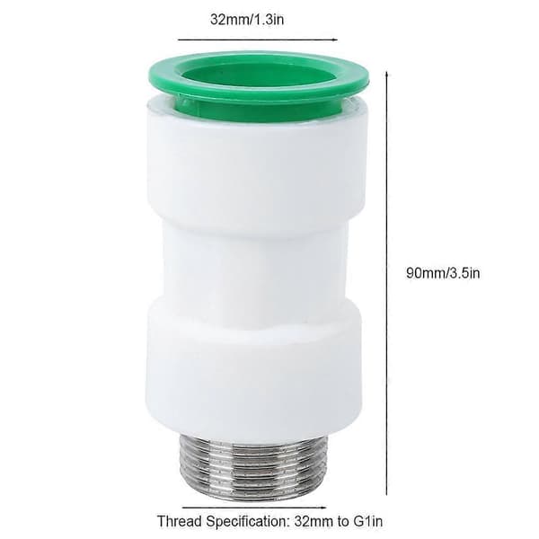 Lige plastik quick connect rørfitting med 32 mm udvendigt gevind til G1 tomme.