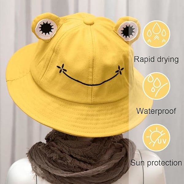 Groda bucket hats för män och kvinnor, söta bomulls bucket hats, groda bucket hats för vuxna