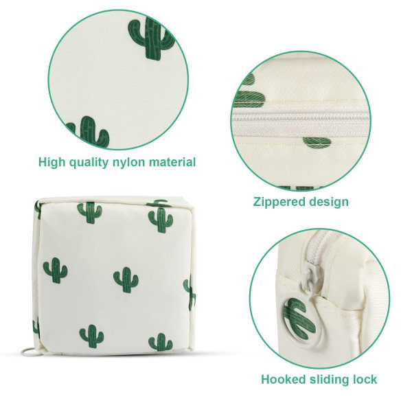 Sanitetsbind Opbevaringstaske 2-pak Periode Kit Taske Skole Nylon Tamponer Samlingstaske Feminine Menstruation Første Periode Tasker til Kvinder Fl...