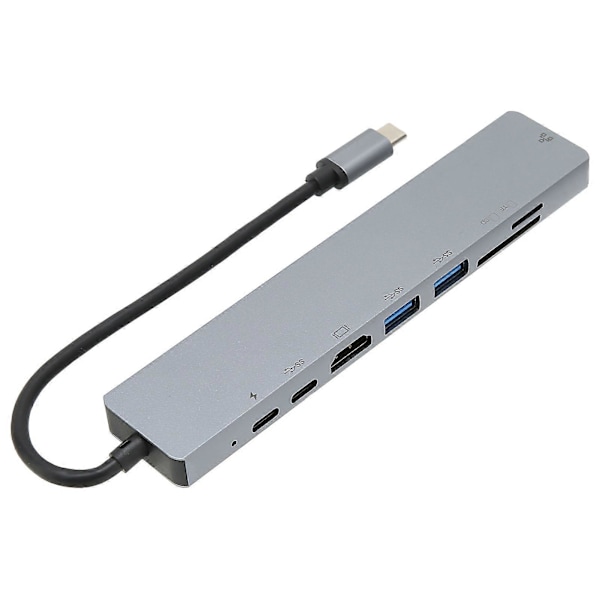 USB C -telakka 8 in 1 Monitoiminen Type C - RJ45 USB3.0 USB C HD Multimedia Interface -telakointiasema pöytäkoneelle ja kannettavalle tietokoneelle