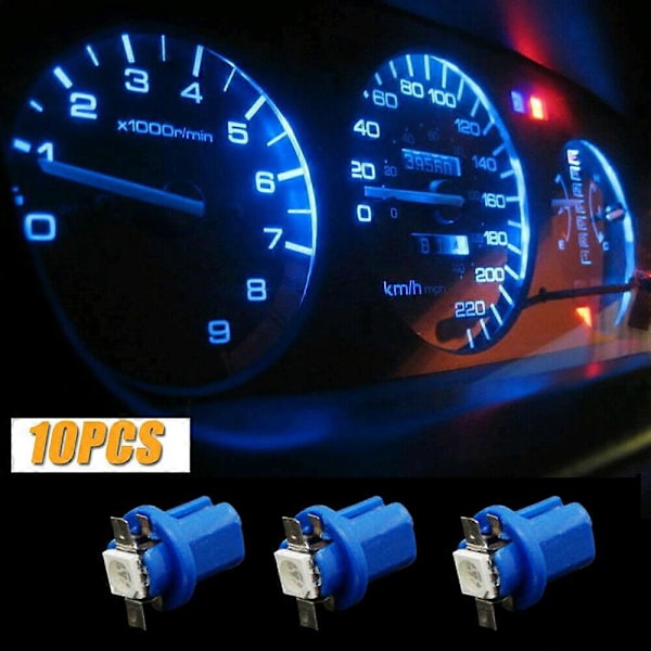 10st 5 Färger T5 Bil LED Instrumentbräda Indikatorlampa B8.5D 5050 1SMD Instrumentbräda Mätare Instrument T5 Glödlampa Universella Biltillbehör