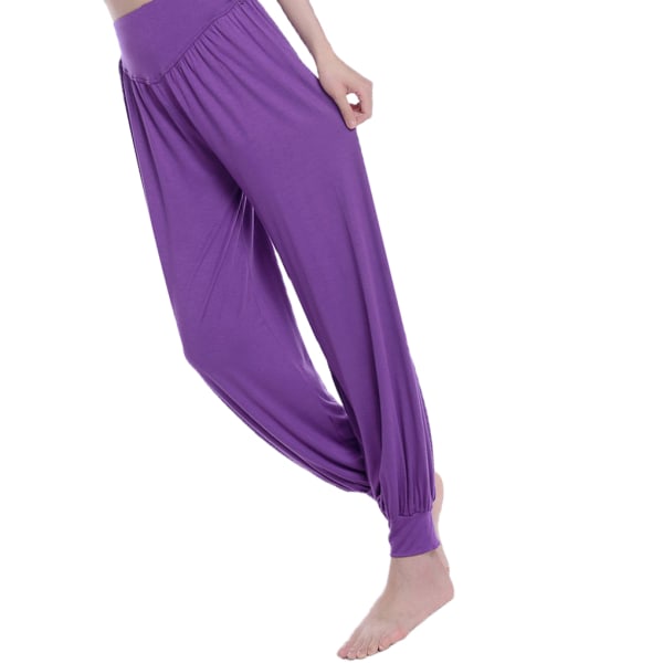 Sport Yoga Byxor Hög midja Lykta Löp Fitness Byxor purple 2XL