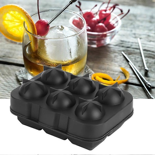 Återanvändbara Livsmedelsgodkända Silikon Non-Stick Isformar Isboll Maker Set för Barfest, Svart