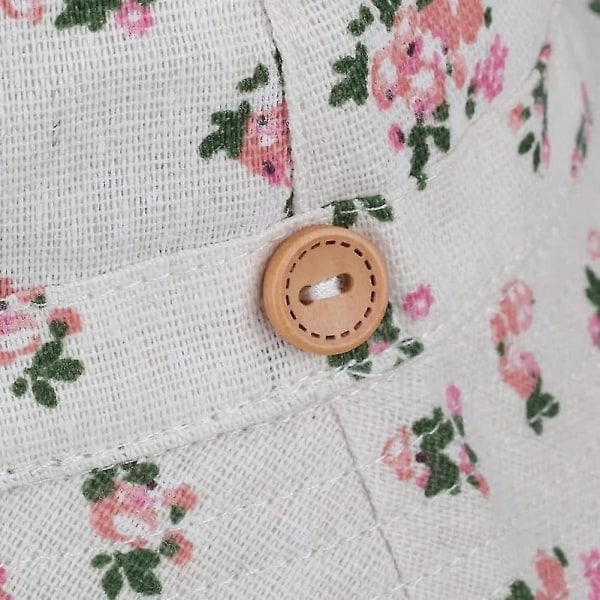 Barnhatt Justerbar Solhatt Andningsbar Strandhatt För Pojkar Flickor_ll Blommig Beige 2 År