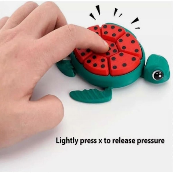 Frukt Skilpadde Clicker, 3D-Printede Fidget Leker for Voksne, Havskilpadde Clickers Fidget Vannmelon Skilpadde