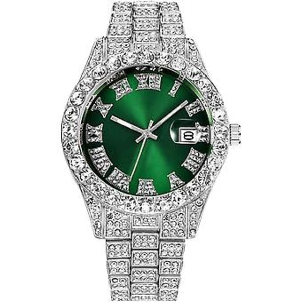 Unisex Kristallklocka Mode Diamantklocka Herrar Damer Full Iced-out Klockor Lyx Diamant Armbandsur