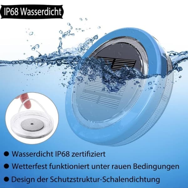 Flydende solcellepoollampe, solcellelampe til swimmingpool