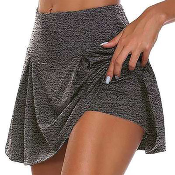 Yoga Culottes for kvinner Sikkerhetsskjørt Løping Stilig Gray XL