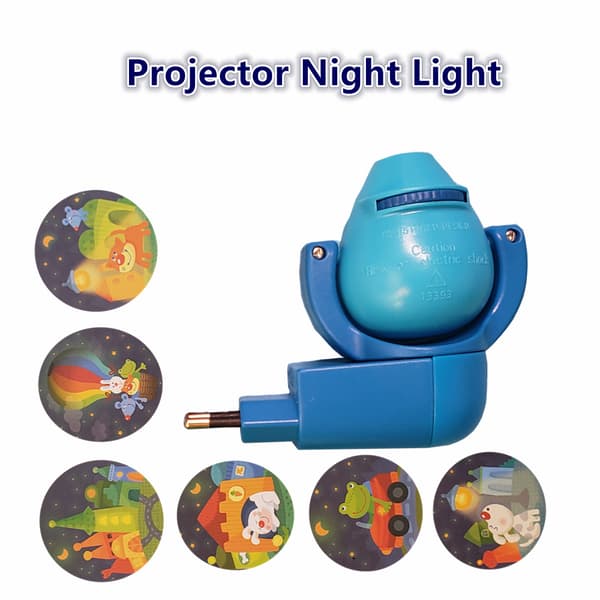 Stjerne Måne Dyreprojektor Led Projektor 6 Bilder Sensor EU-plugg Nattlys For Barn Ba Red