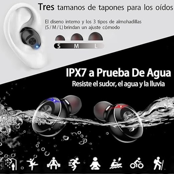 Wireless Bluetooth Headphones, IPX8 Waterproof and CVC8.0 Noise Cancelling Function.